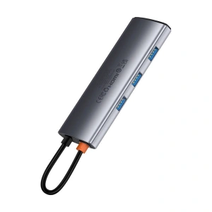 Kup Adapter Baseus Gleam Hub 7w1 USB-C zu 1x HDMI4K 60Hz + 3xUSB3.0 + 1xPD + 1xSD/TF (grau) - BSU4560 - {ean13} - Sklep Home Screen