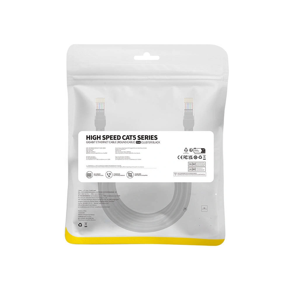 Kabel sieciowy Baseus Ethernet CAT5 5m (czarny)