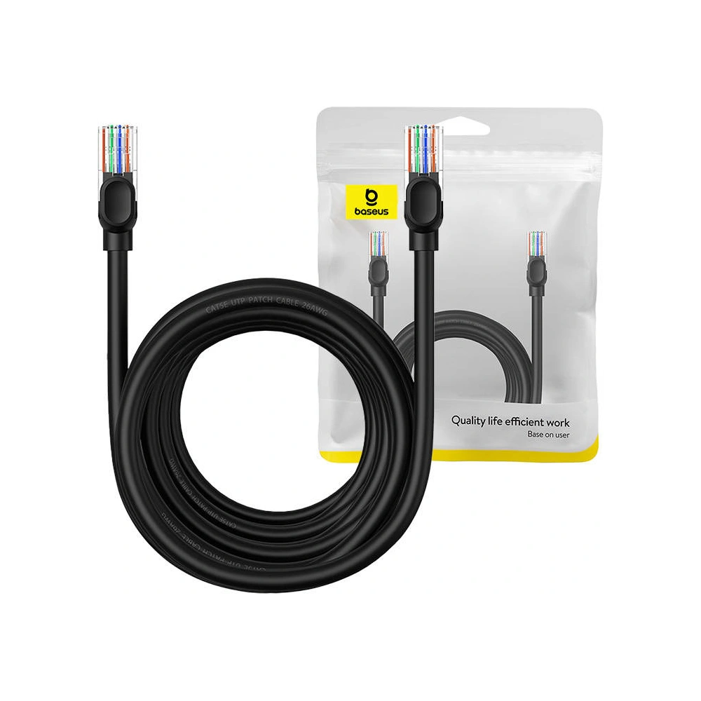 Kabel sieciowy Baseus Ethernet CAT5 8m (czarny)