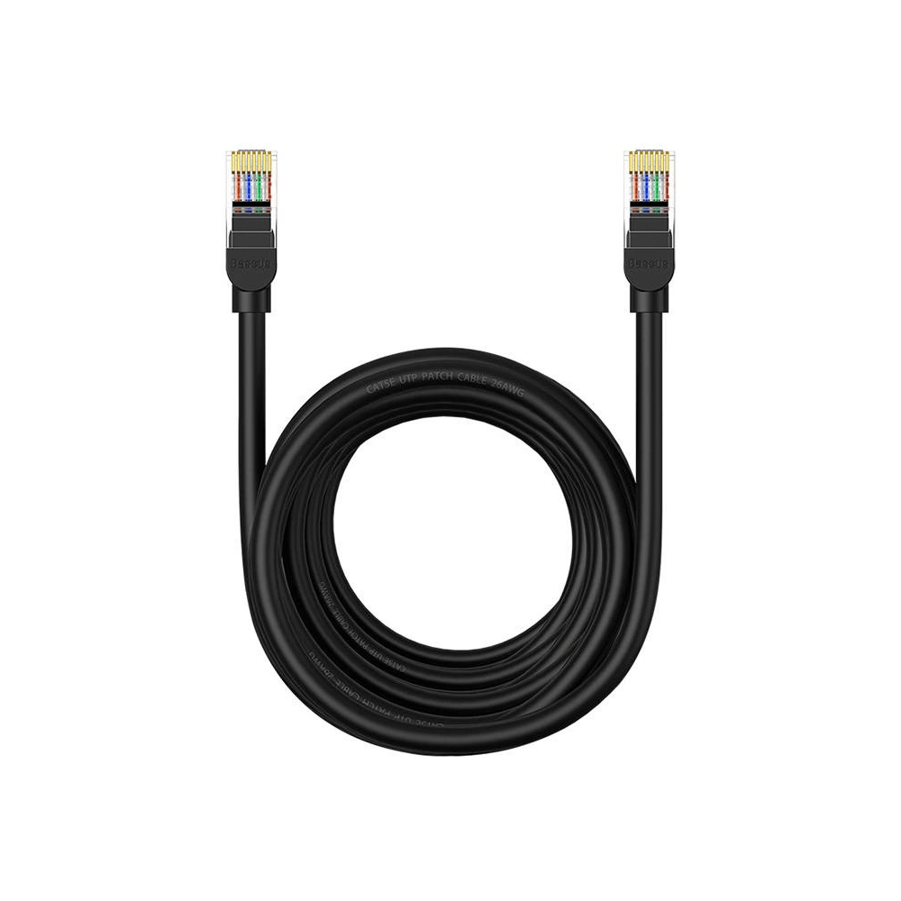 Kabel sieciowy Baseus Ethernet CAT5 8m (czarny)