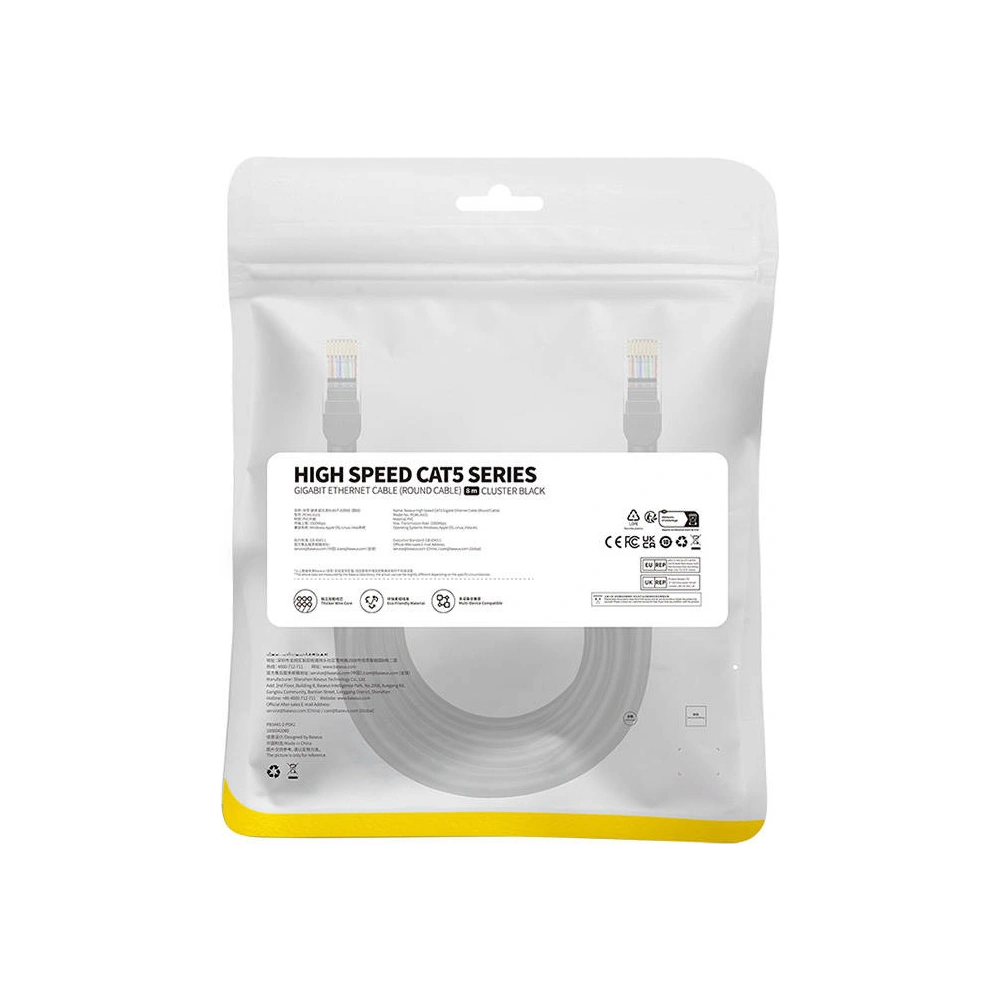 Kabel sieciowy Baseus Ethernet CAT5 8m (czarny)