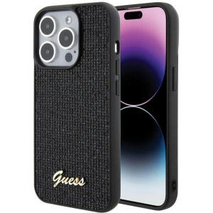 Etui Guess GUHCP15LPMSDGSK Apple iPhone 15 Pro hardcase Disco Metal Script czarny/black
