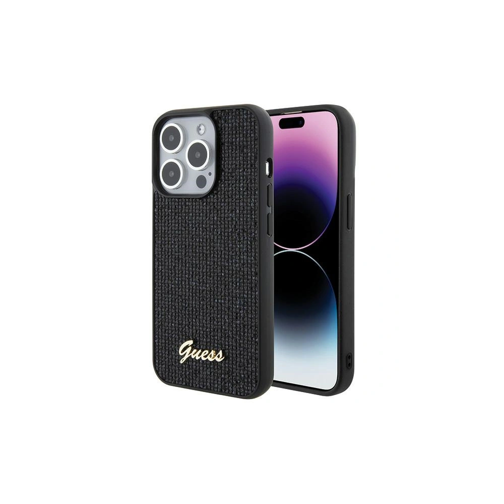 Etui Guess GUHCP15LPMSDGSK Apple iPhone 15 Pro hardcase Disco Metal Script czarny/black