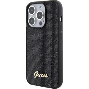Etui Guess GUHCP15LPMSDGSK Apple iPhone 15 Pro hardcase Disco Metal Script czarny/black