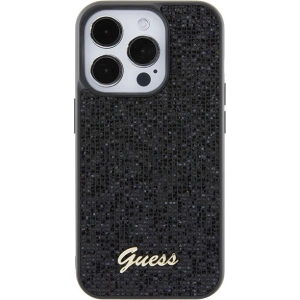 Etui Guess GUHCP15LPMSDGSK Apple iPhone 15 Pro hardcase Disco Metal Script czarny/black