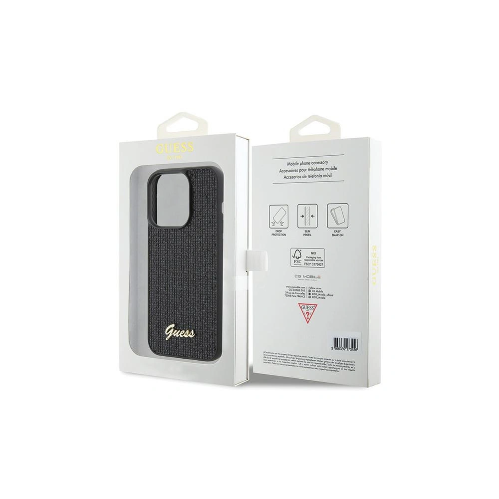 Etui Guess GUHCP15LPMSDGSK Apple iPhone 15 Pro hardcase Disco Metal Script czarny/black