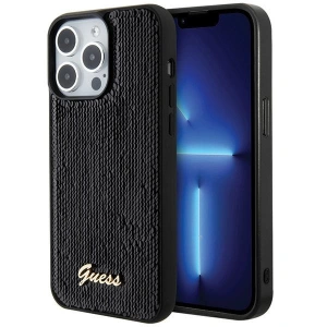 Etui Guess GUHCP15LPSFDGSK Apple iPhone 15 Pro hardcase Sequin Script Metal czarny/black