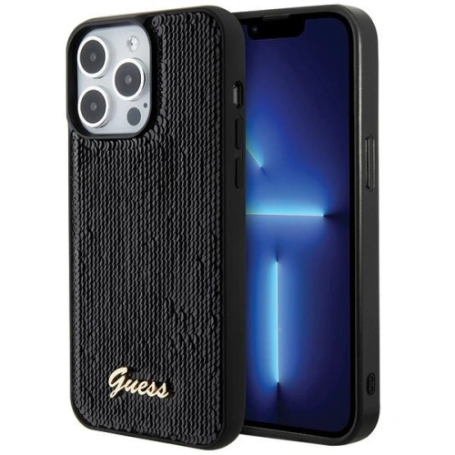 Buy Guess GUHCP15LPSFDGSK Apple iPhone 15 Pro hardcase Sequin Script Metal black - GUE2821 - {ean13} - Home Screen Store Europe