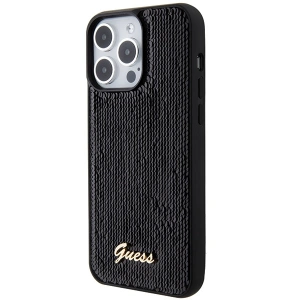 Etui Guess GUHCP15LPSFDGSK Apple iPhone 15 Pro hardcase Sequin Script Metal czarny/black