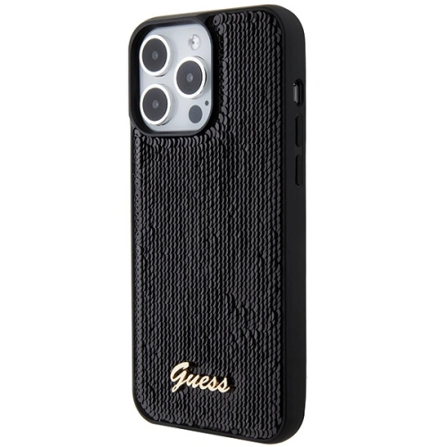 Buy Guess GUHCP15LPSFDGSK Apple iPhone 15 Pro hardcase Sequin Script Metal black - GUE2821 - {ean13} - Home Screen Store Europe