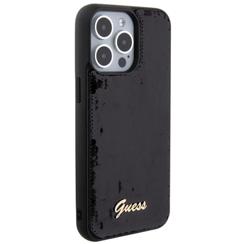 Kup Etui Guess GUHCP15LPSFDGSK Apple iPhone 15 Pro kemény tok Sequin Script Metal fekete/black - GUE2821 - {ean13} - Sklep Home Screen