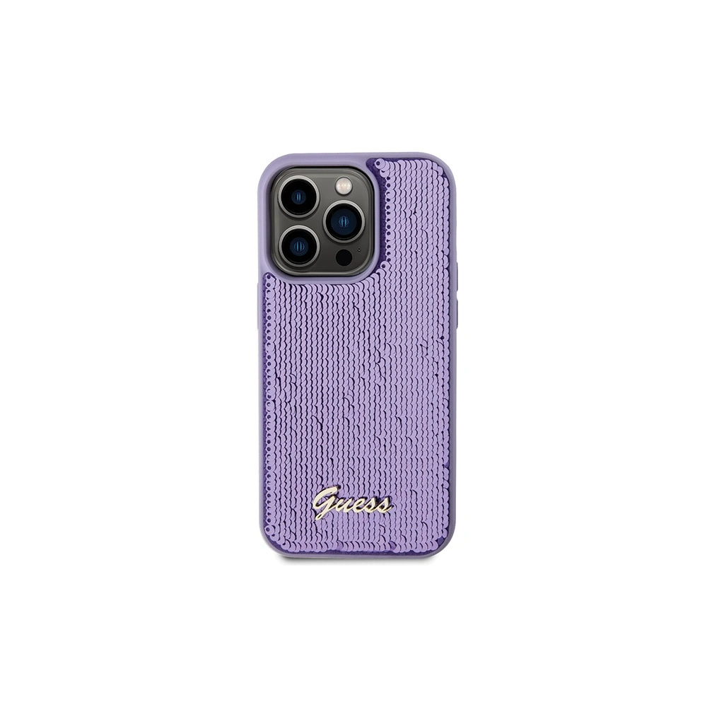Etui Guess GUHCP15LPSFDGSU Apple iPhone 15 Pro hardcase Sequin Script Metal fioletowy/purple