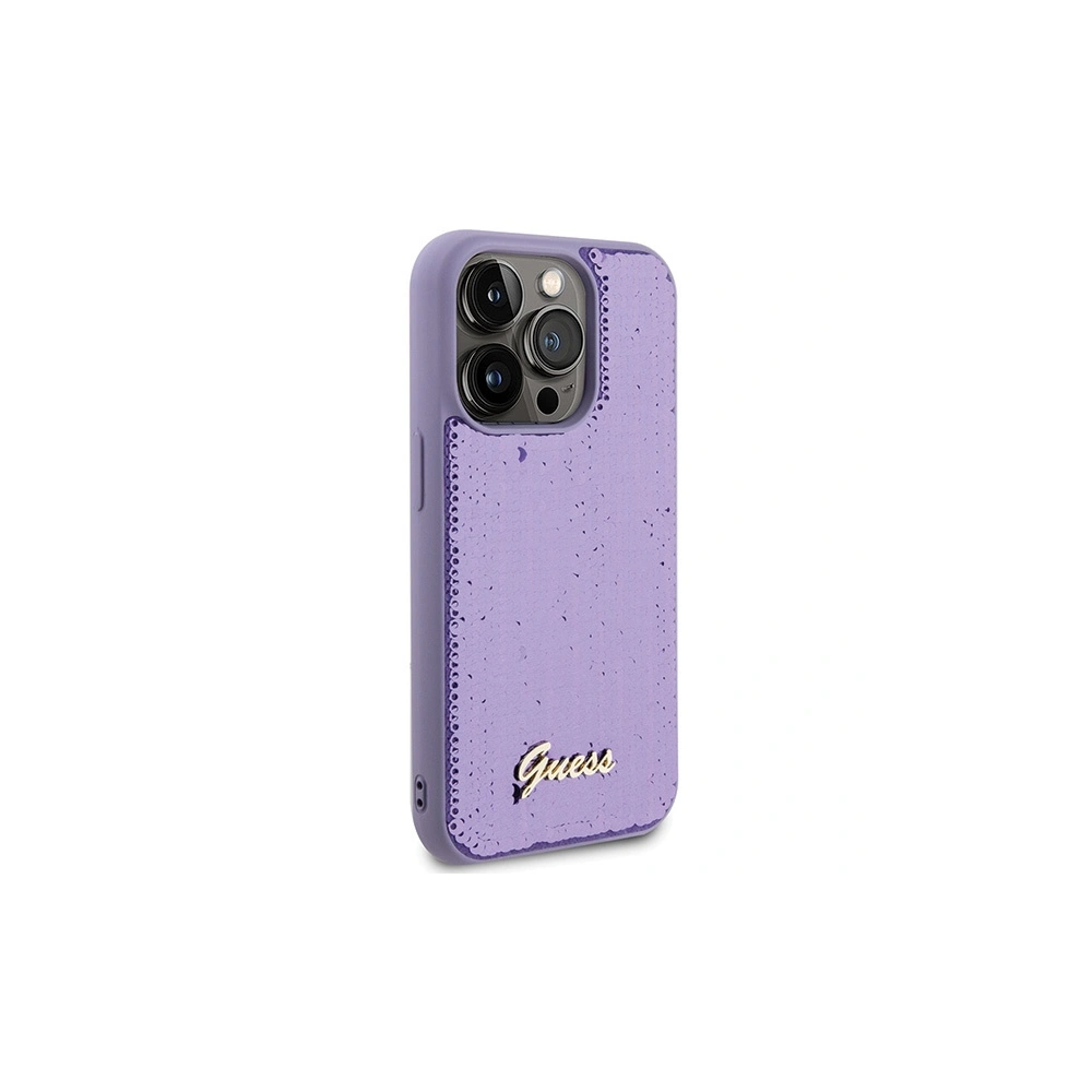 Etui Guess GUHCP15LPSFDGSU Apple iPhone 15 Pro hardcase Sequin Script Metal fioletowy/purple