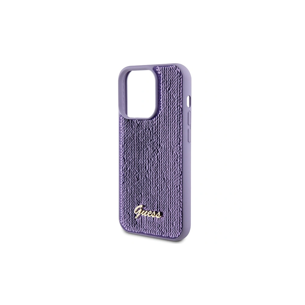 Etui Guess GUHCP15LPSFDGSU Apple iPhone 15 Pro hardcase Sequin Script Metal fioletowy/purple