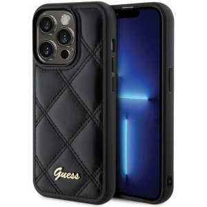 Etui Guess GUHCP15LPSQSQSK Apple iPhone 15 Pro hardcase Quilted Metal Logo czarny/black