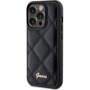 Etui Guess GUHCP15LPSQSQSK Apple iPhone 15 Pro hardcase Quilted Metal Logo czarny/black