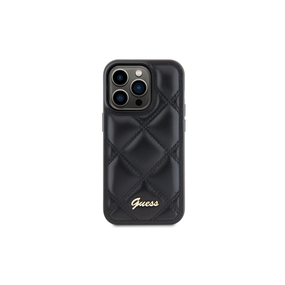 Etui Guess GUHCP15LPSQSQSK Apple iPhone 15 Pro hardcase Quilted Metal Logo czarny/black