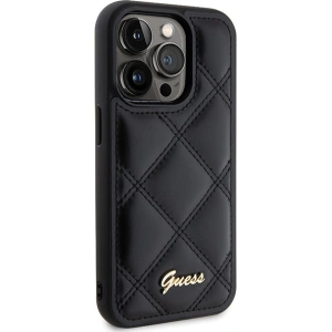 Etui Guess GUHCP15LPSQSQSK Apple iPhone 15 Pro hardcase Quilted Metal Logo czarny/black