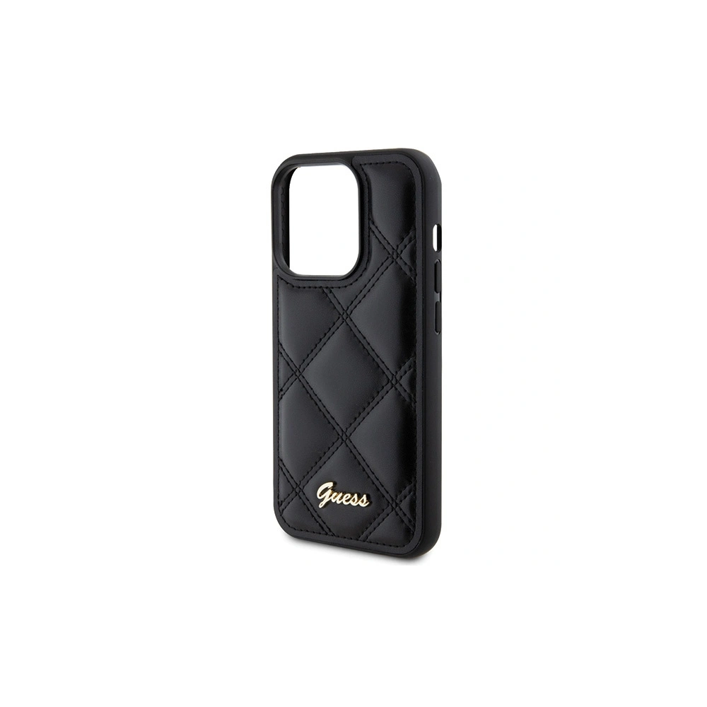 Etui Guess GUHCP15LPSQSQSK Apple iPhone 15 Pro hardcase Quilted Metal Logo czarny/black