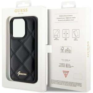 Etui Guess GUHCP15LPSQSQSK Apple iPhone 15 Pro hardcase Quilted Metal Logo czarny/black
