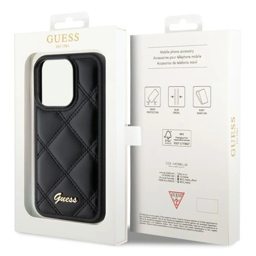 Kup Etui Guess GUHCP15LPSQSQSK Apple iPhone 15 Pro keménytok Quilted Metal Logo fekete/black - GUE2824 - {ean13} - Sklep Home Screen