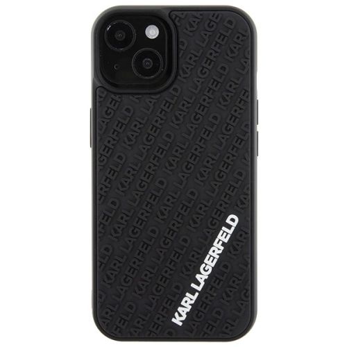 Buy Karl Lagerfeld KLHCP15S3DMKRLK Apple iPhone 15 hardcase 3D Rubber Multi Logo black - KLD1659 - {ean13} - Home Screen Store Europe