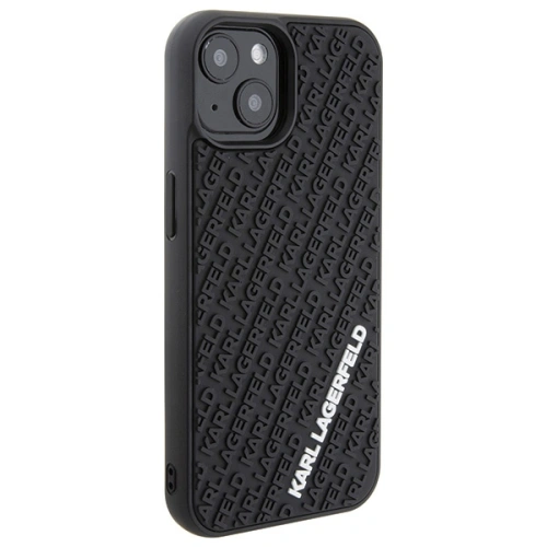 Buy Karl Lagerfeld KLHCP15S3DMKRLK Apple iPhone 15 hardcase 3D Rubber Multi Logo black - KLD1659 - {ean13} - Home Screen Store Europe