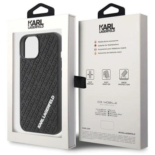 Buy Karl Lagerfeld KLHCP15S3DMKRLK Apple iPhone 15 hardcase 3D Rubber Multi Logo black - KLD1659 - {ean13} - Home Screen Store Europe