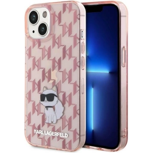 Etui Karl Lagerfeld KLHCP15SHNCMKLP Apple iPhone 15 hardcase Monogram Choupette różowy/pink