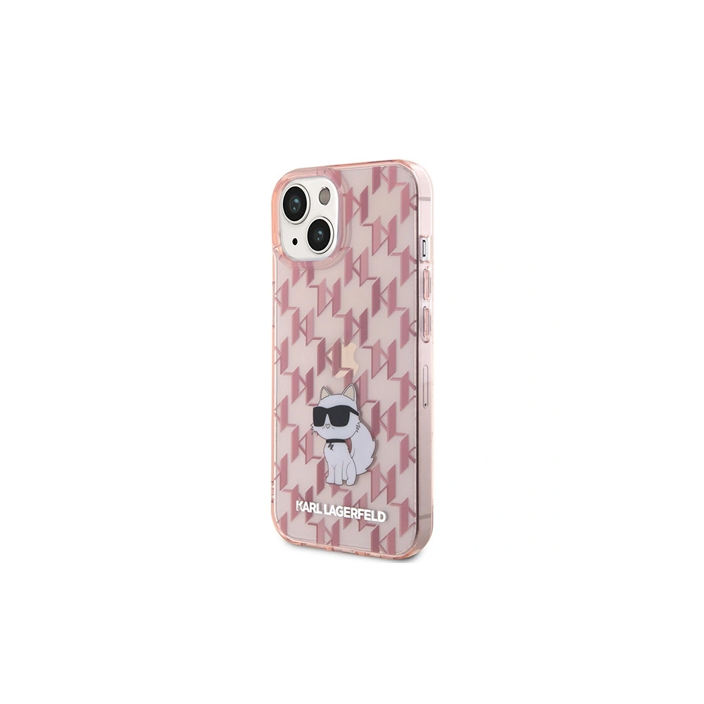 Etui Karl Lagerfeld KLHCP15SHNCMKLP Apple iPhone 15 hardcase Monogram Choupette różowy/pink