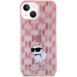 Etui Karl Lagerfeld KLHCP15SHNCMKLP Apple iPhone 15 hardcase Monogram Choupette różowy/pink