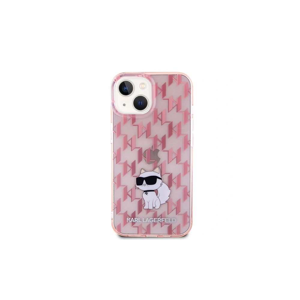 Etui Karl Lagerfeld KLHCP15SHNCMKLP Apple iPhone 15 hardcase Monogram Choupette różowy/pink