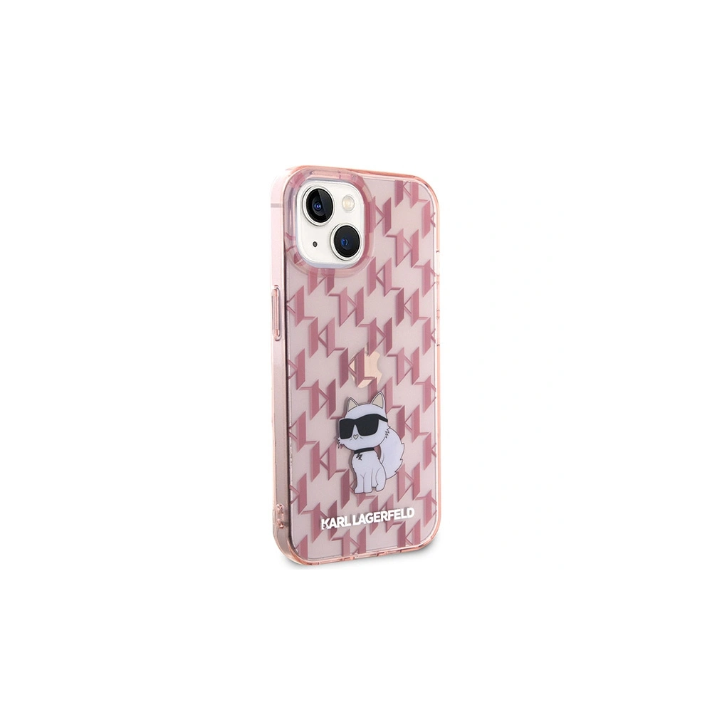 Etui Karl Lagerfeld KLHCP15SHNCMKLP Apple iPhone 15 hardcase Monogram Choupette różowy/pink