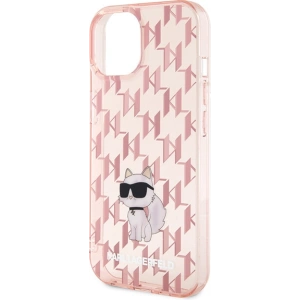 Etui Karl Lagerfeld KLHCP15SHNCMKLP Apple iPhone 15 hardcase Monogram Choupette różowy/pink