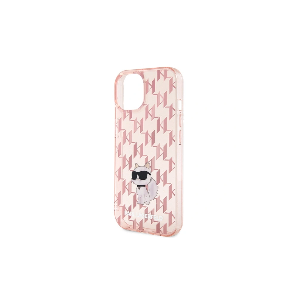 Etui Karl Lagerfeld KLHCP15SHNCMKLP Apple iPhone 15 hardcase Monogram Choupette różowy/pink