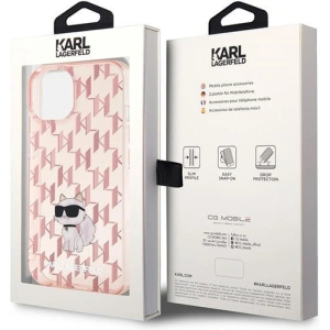 Etui Karl Lagerfeld KLHCP15SHNCMKLP Apple iPhone 15 hardcase Monogram Choupette różowy/pink