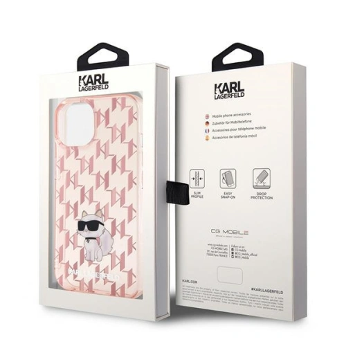 Kup Karl Lagerfeld Apple Carcasă KLHCP15SHNCMKLP iPhone 15 carcasă tare Monogram Choupette roz / roz - KLD1660 - {ean13} - Sklep Home Screen
