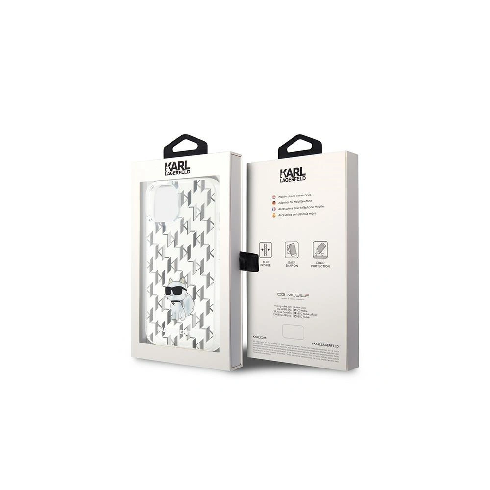 Etui Karl Lagerfeld KLHCP15SHNCMKLT Apple iPhone 15 hardcase Monogram Choupette transparent