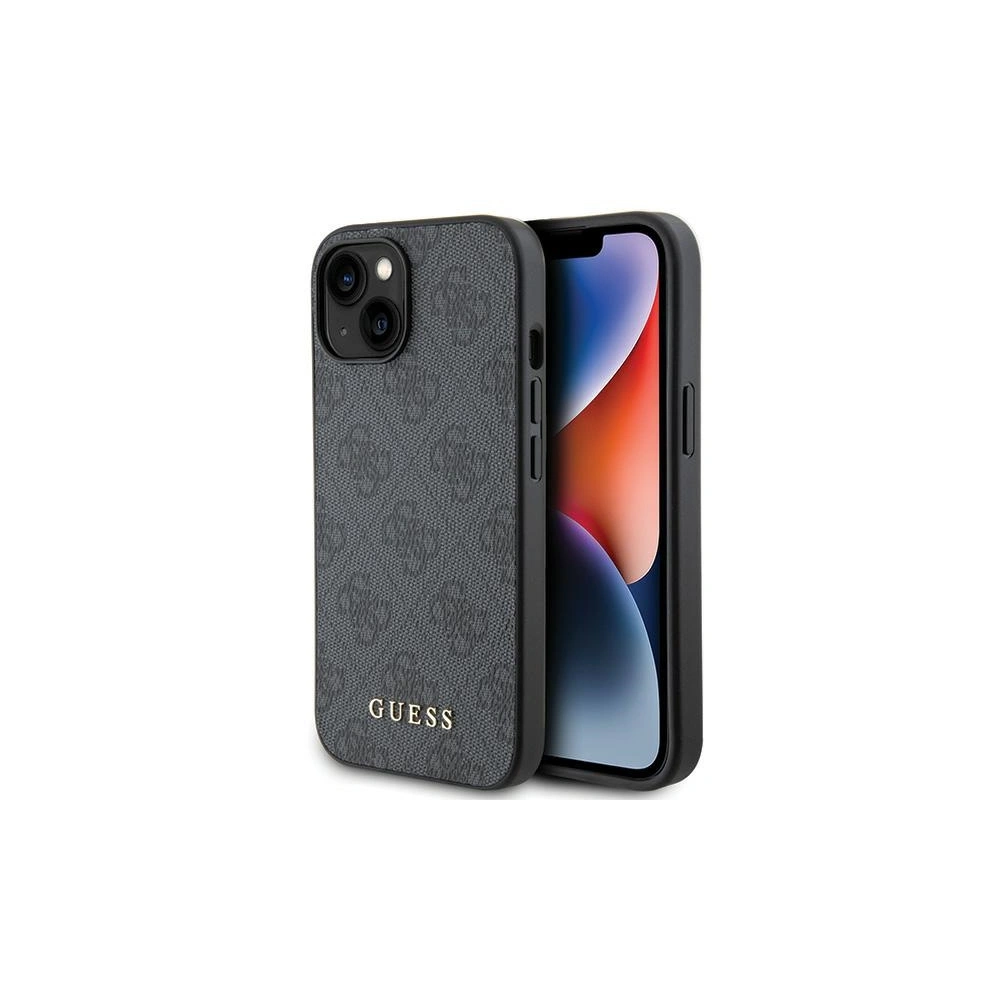 Etui Guess GUHCP15MG4GFGR Apple iPhone 15 Plus / 14 Plus hard case 4G Metal Gold Logo szary/grey