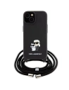 Kup Case Karl Lagerfeld KLHCP15SSAKCPSK Apple iPhone 15 Hardcase Crossbody Saffiano Metal Pin Karl & Choupette schwarz/black - KLD1663 - {ean13} - Sklep Home Screen