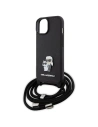 Kup Etui Karl Lagerfeld KLHCP15SSAKCPSK Apple iPhone 15 hardcase Crossbody Saffiano Metal Pin Karl & Choupette černý/black - KLD1663 - {ean13} - Sklep Home Screen