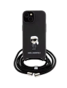 Kup Etui Karl Lagerfeld KLHCP15SSASKNPSK Apple iPhone 15 hardcase Crossbody Saffiano Monogram Metal Pin Karl & Choupette černý/black - KLD1664 - {ean13} - Sklep Home Screen