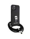 Kup Etui Karl Lagerfeld KLHCP15SSASKNPSK Apple iPhone 15 hardcase Crossbody Saffiano Monogram Metal Pin Karl & Choupette černý/black - KLD1664 - {ean13} - Sklep Home Screen