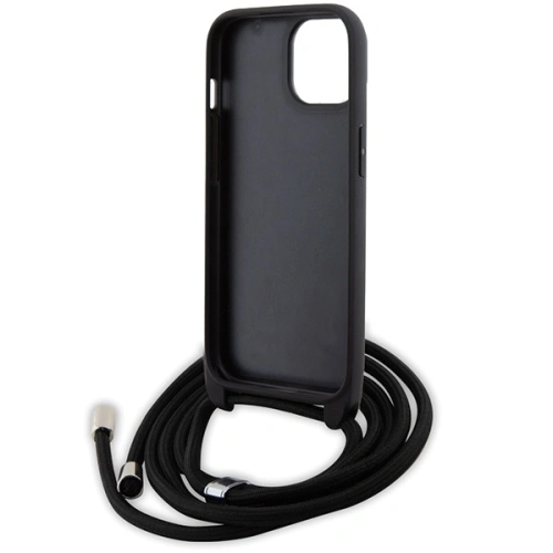 Kup Case Karl Lagerfeld KLHCP15SSASKNPSK Apple iPhone 15 Hardcase Crossbody Saffiano Monogram Metall Pin Karl & Choupette schwarz/black - KLD1664 - {ean13} - Sklep Home Screen