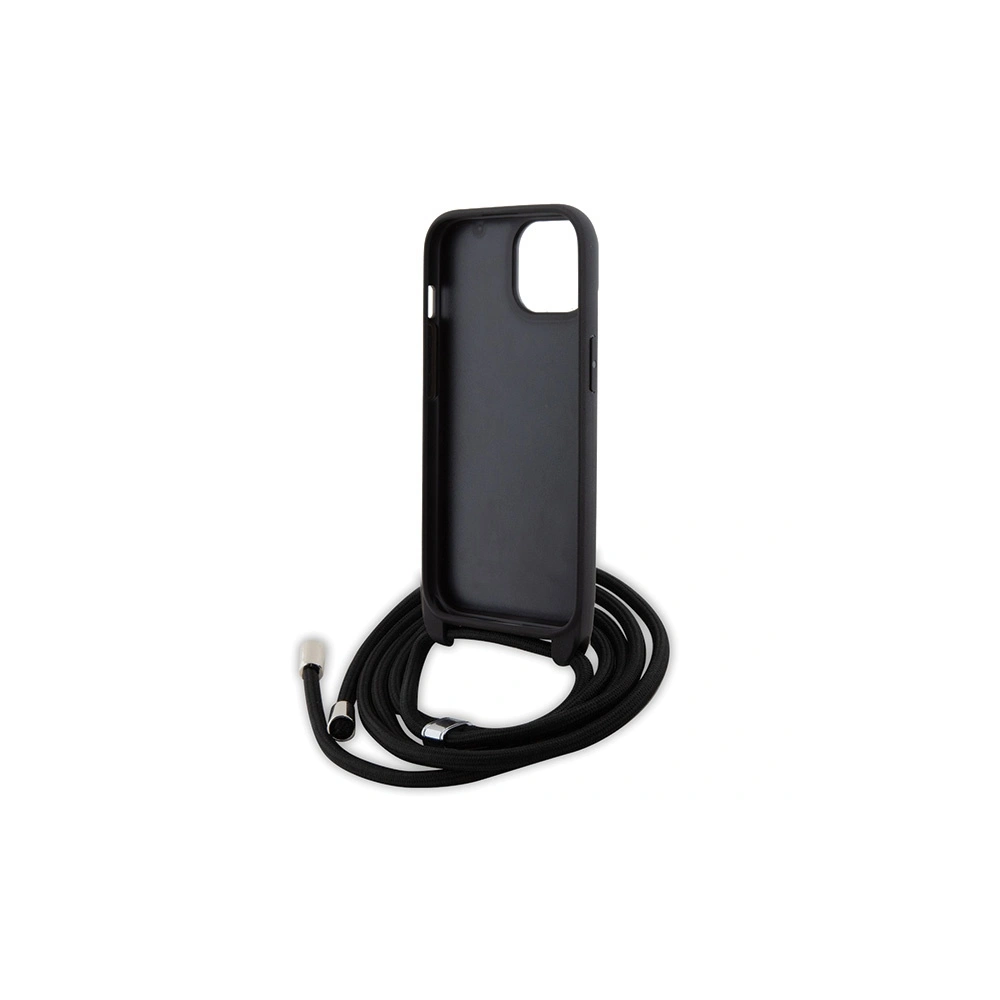 Etui Karl Lagerfeld KLHCP15SSASKNPSK Apple iPhone 15 hardcase Crossbody Saffiano Monogram Metal Pin Karl & Choupette czarny/black