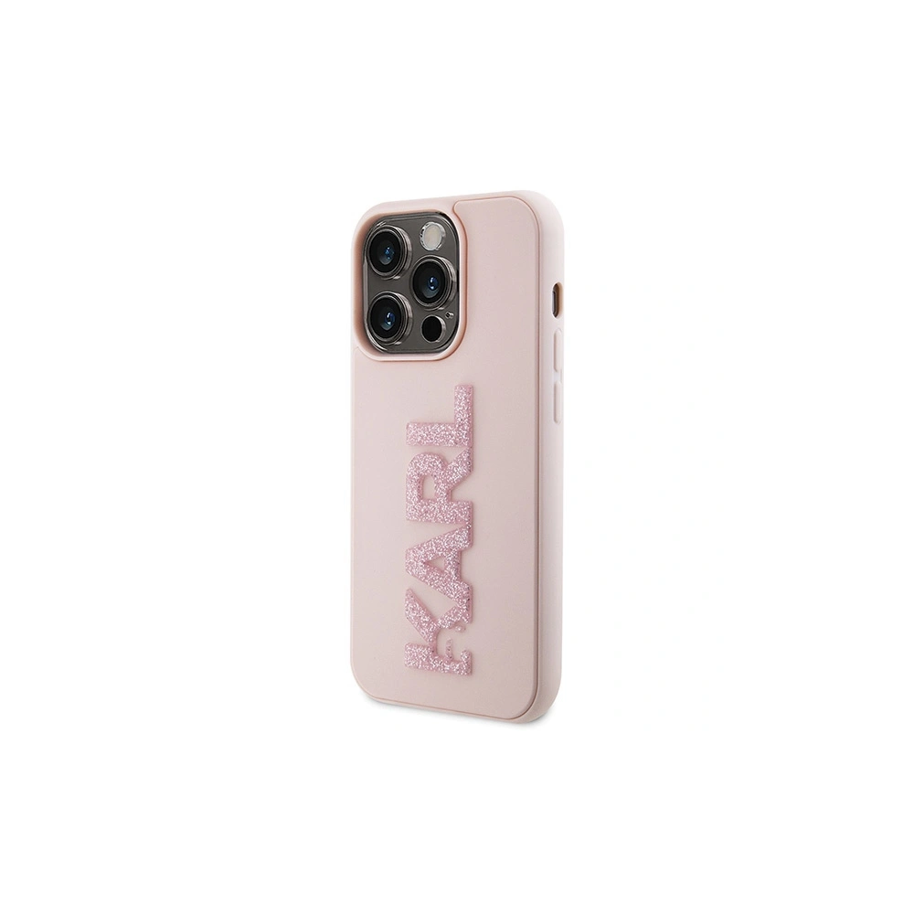 Etui Karl Lagerfeld KLHCP15X3DMBKCP Apple iPhone 15 Pro Max hardcase 3D Rubber Glitter Logo różowy/pink