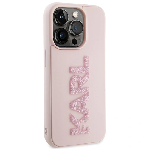 Buy Karl Lagerfeld KLHCP15X3DMBKCP Apple iPhone 15 Pro Max hardcase 3D Rubber Glitter Logo pink - KLD1666 - {ean13} - Home Screen Store Europe