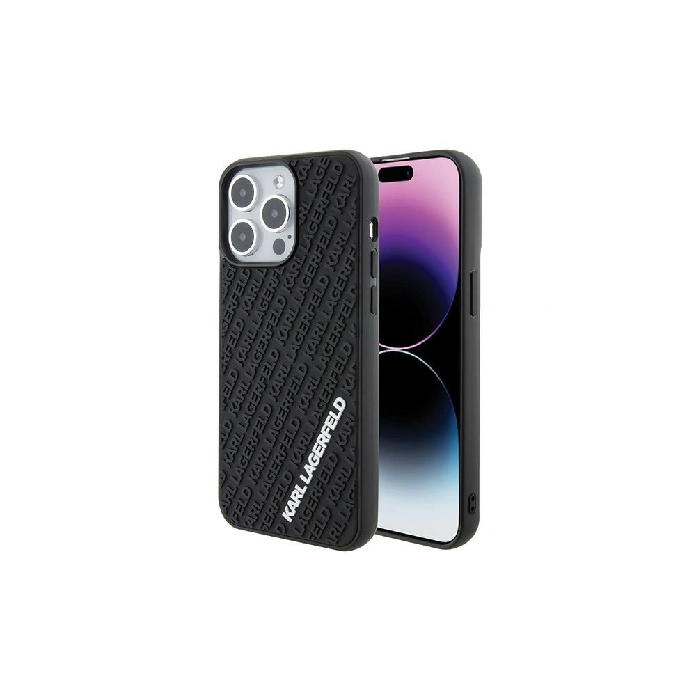 Etui Karl Lagerfeld KLHCP15X3DMKRLK Apple iPhone 15 Pro Max hardcase 3D Rubber Multi Logo czarny/black