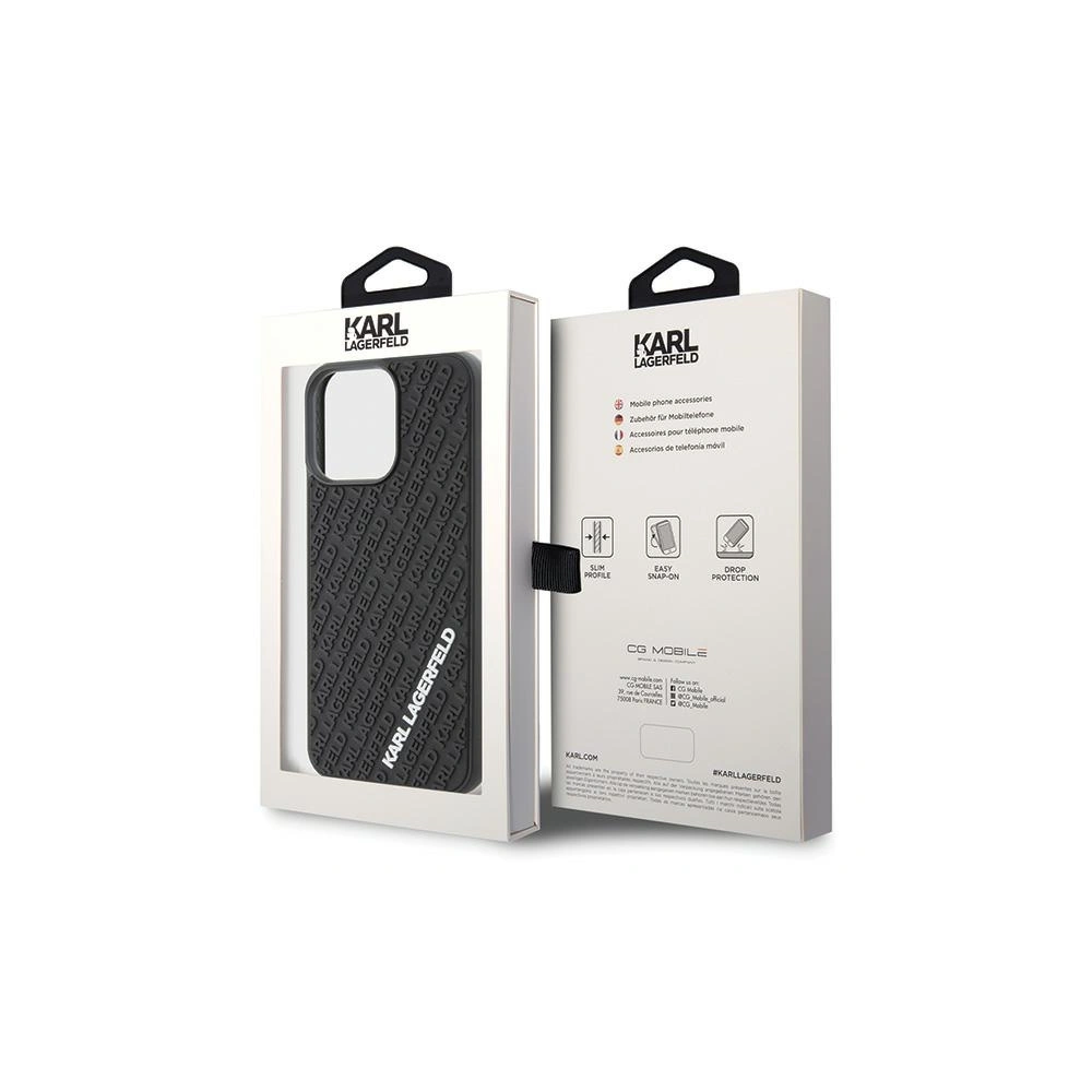 Etui Karl Lagerfeld KLHCP15X3DMKRLK Apple iPhone 15 Pro Max hardcase 3D Rubber Multi Logo czarny/black