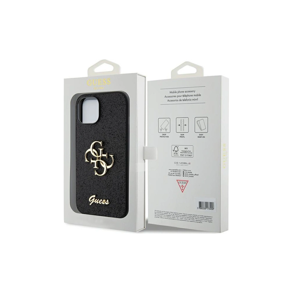 Etui Guess GUHCP15MHG4SGK Apple iPhone 15 Plus / 14 Plus hardcase Glitter Script Big 4G czarny/black